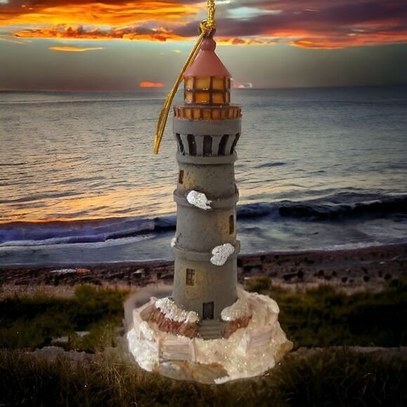 Thomas Kinkade Lighthouse Ornament Christmas Resin Kurt Adler Victorian Vintage. - Picture 10 of 12